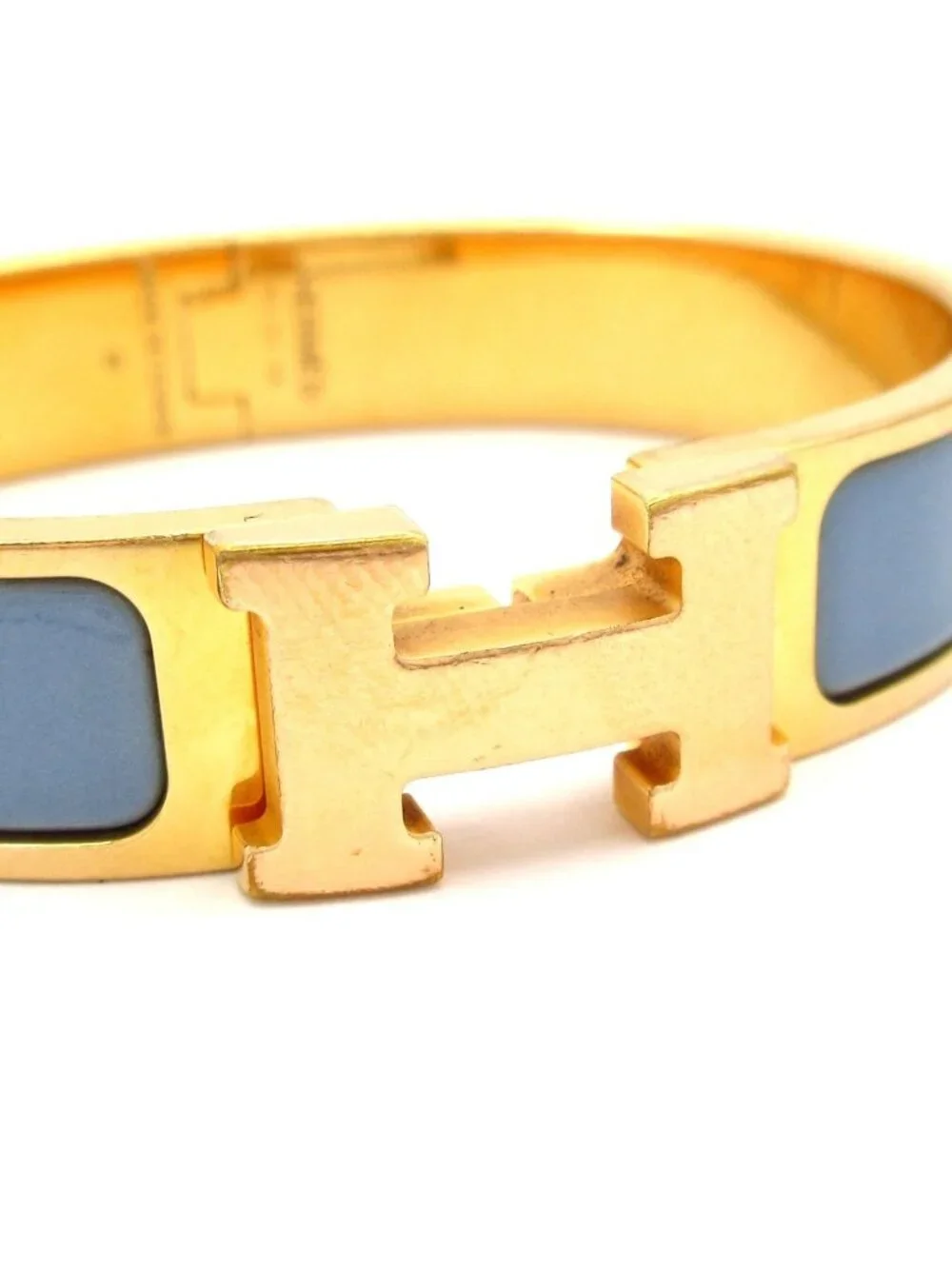 Hermes Bangle Click Gold Gray Bracelet
